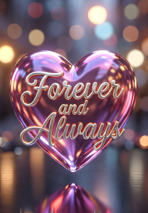 3D Glossy Forever And Always Heart Art