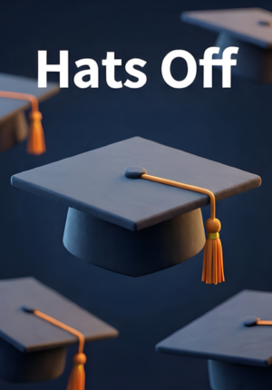 3D Modern Hats Off Graduation Illustration