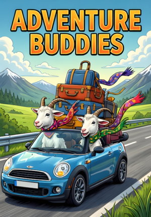 Adventure Buddies Two Goats Taking A Road Trip In A Tiny Convertible