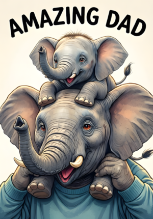 Amazing Dad Dad Elephant Lifting His Little Elephant Onto His Shoulders