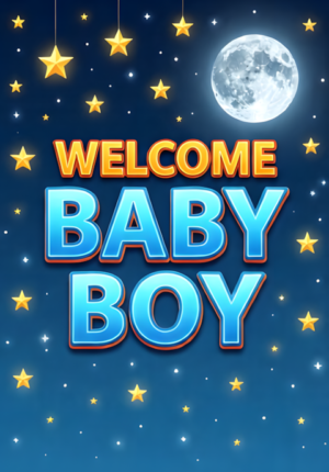 Blue Background With Stars And Moon