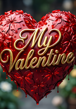 Bold Graphic My Valentine Heart Print