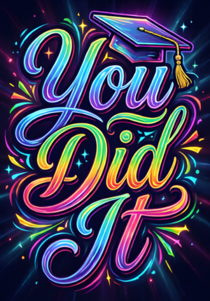 Bold Modern You Did It Hand Lettered Print