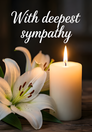 Candle With Lilies