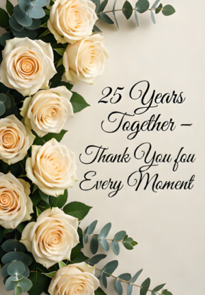 Classic Ivory With Cascading Ivory Roses And Eucalyptus