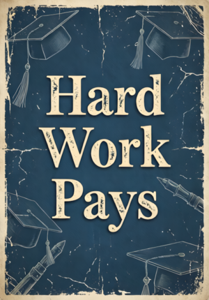 Clean Modern Hard Work Pays Off Art