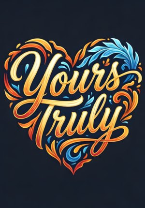 Contemporary Yours Truly Modern Valentine Art