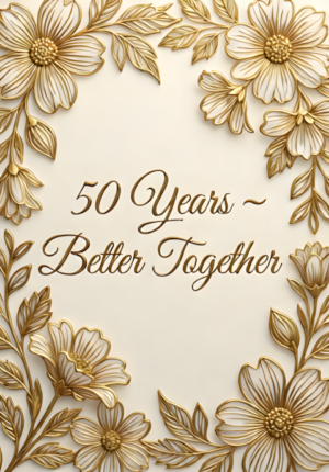 Cream Background With Delicate Gold Filigree And Flowers