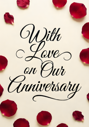 Cream Background With Elegant Calligraphy And Scattered Rose Petals