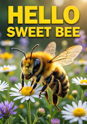 Cute Bee Flower Meadow