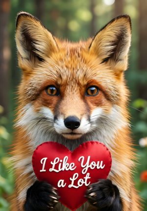 Cute Fox I Like You A Lot Valentines Art