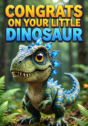 Cute Dinosaur With Blue Accents