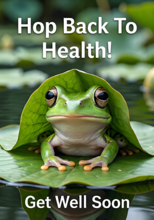 Cute Frog With A Lily Pad Blanket