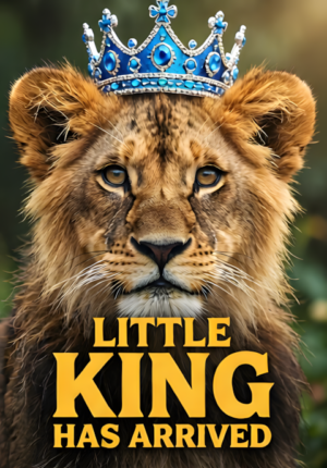 Cute Lion With Blue Crown