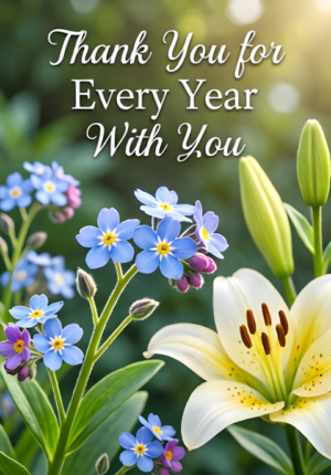 Delicate Forget Me Nots And Lilies