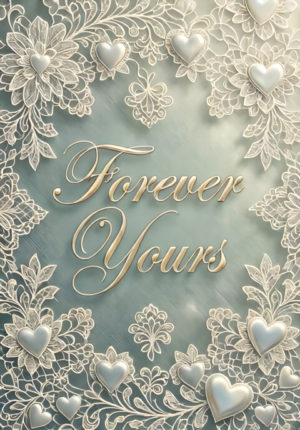 Delicate Lace Forever Yours Valentine Art