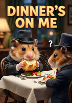 Dinners On Me Two Hamsters Having A Sophisticated Miniature Dinner