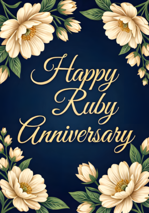 Elegant Navy Background With Cream Florals