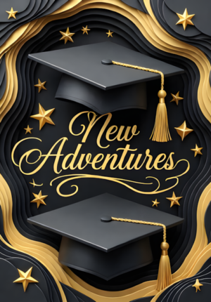Elegant Papercraft New Adventures Graduation Print