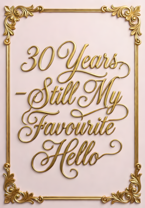 Elegant Script On Pale Pink With Gold Frame