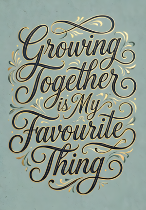 Elegant Script On Sage Background