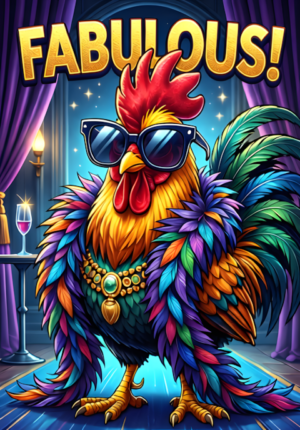 Fabulous Two Chickens Having A Glamorous Night Out Feather Boas Oversized Sunglasses And Ridiculous Confident Poses