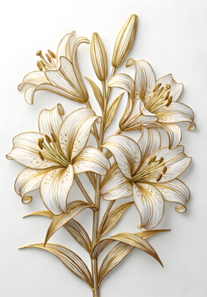 Gold Line Lilies