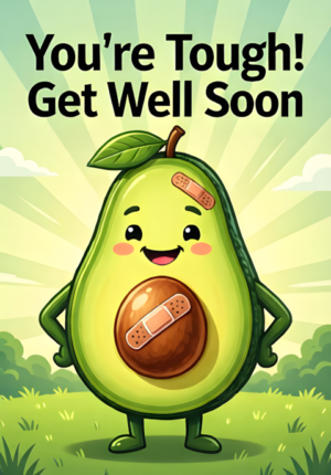 Happy Avocado With A Band Aid
