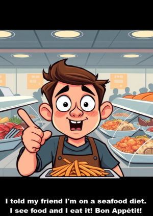 I Told My Friend Im On A Seafood Diet I See Food And I Eat It
