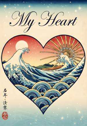 Japanese Ukiyo E My Heart Print