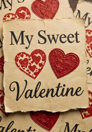 Kraft Paper My Sweet Valentine Illustration