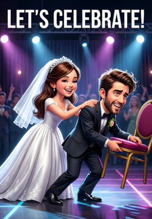 Lets Celebrate A Bride Dragging An Exhausted Groom Onto The Dance Floor While He Desperately Holds Onto A Chair