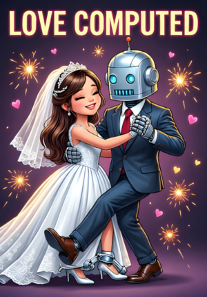 Love Computed Two Robots Dressed As Newlyweds Attempting Their First Dance While Their Metal Feet Become Tangled