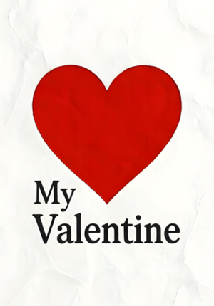 Minimalist My Valentine Red Heart Print