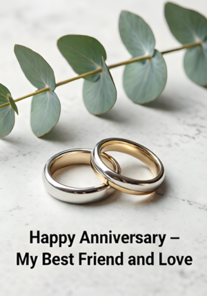 Minimalist Two Interlocking Rings With Eucalyptus