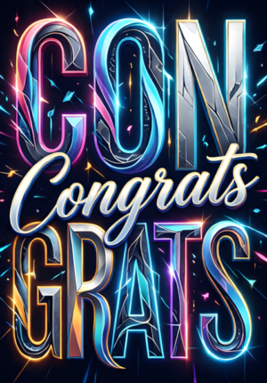 Modern Big Typography Congrats Graduation Art