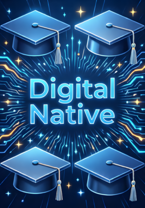 Modern Cyber Digital Native Graduation Art
