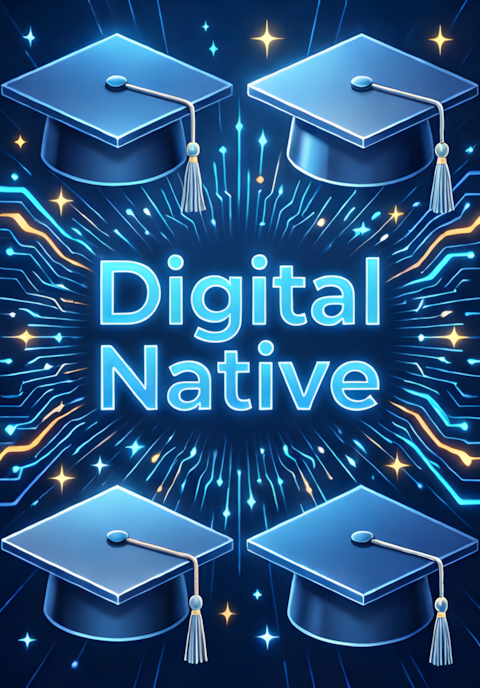 Modern Cyber Digital Native Graduation Art