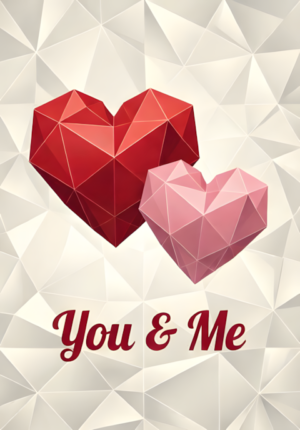 Modern Geometric You And Me Valentine Print