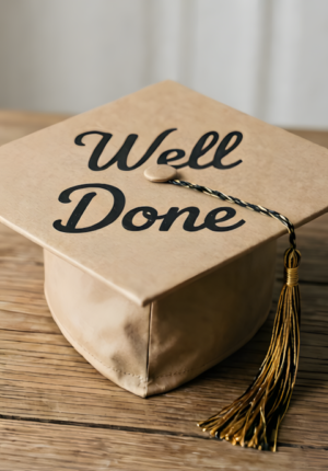 Modern Kraft Well Done Graduation Art