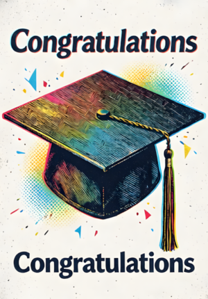 Modern Risograph Congratulations Graduation Print