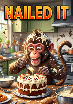 Nailed It Two Monkeys Attempting To Bake A Cake Kitchen Completely Destroyed