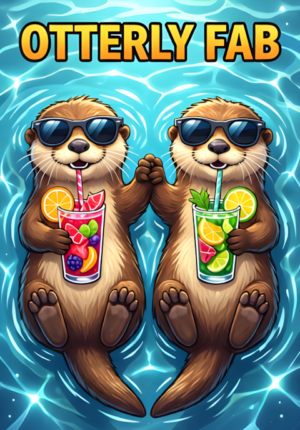 Otterly Fab Two Otters Floating On Their Backs Holding Paws