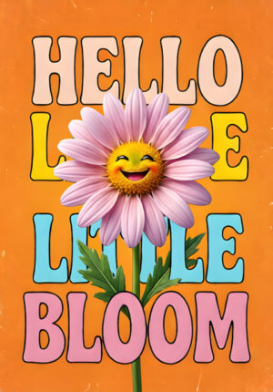 Pastel Orange Background Smiling Flower