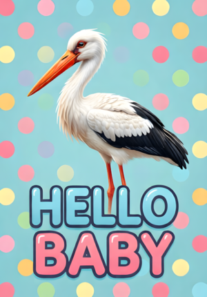 Pastel Polka Dot Background Stork Clean Childrens Style