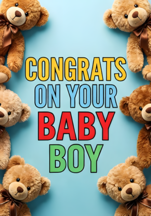Pastel Blue Background With Teddy Bears