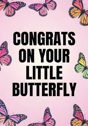 Pastel Pink Background With Butterflies