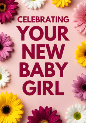 Pastel Pink Background With Flowers