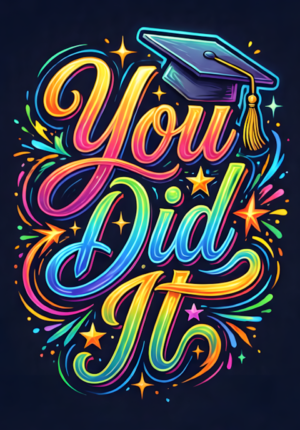 Playful Modern You Did It Hand Lettered Art