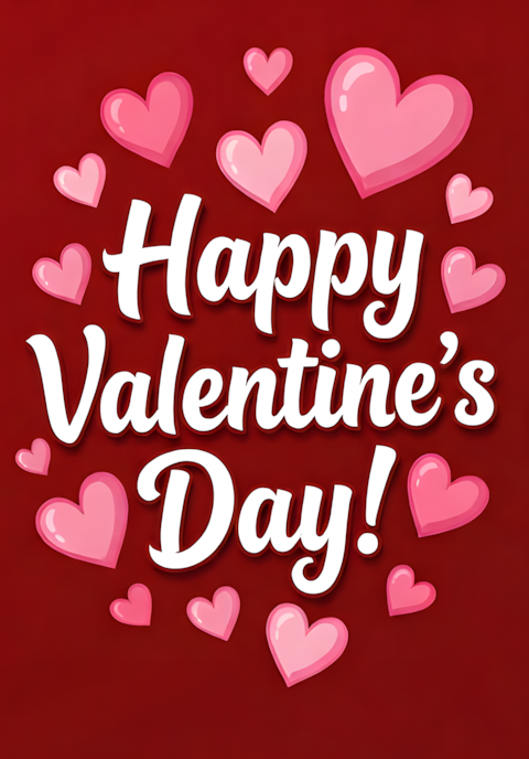 Romantic Red Hearts Valentines Day Art Print
